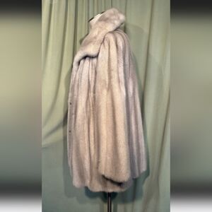 Sliver gray mink fur coat